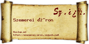 Szemerei Áron névjegykártya
